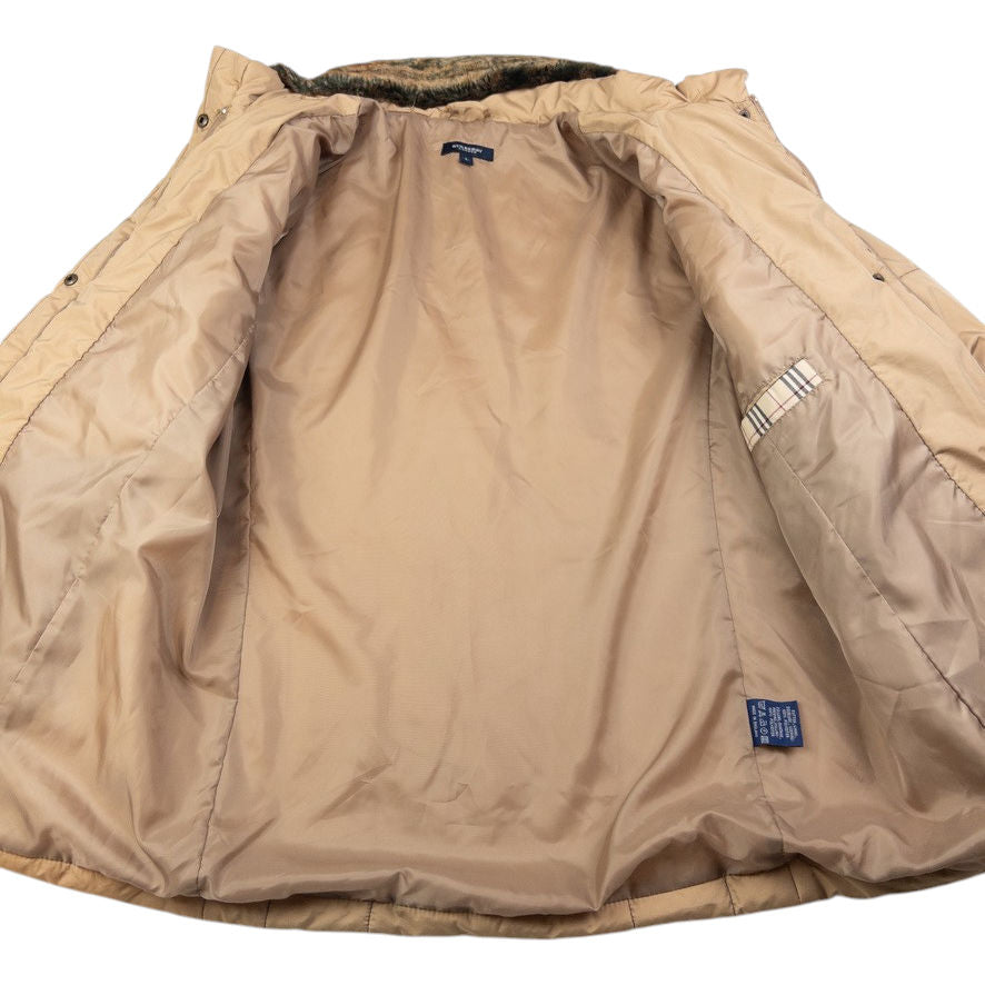 Vintage Burberry Fur Collar Padded Jacket Womens Size L