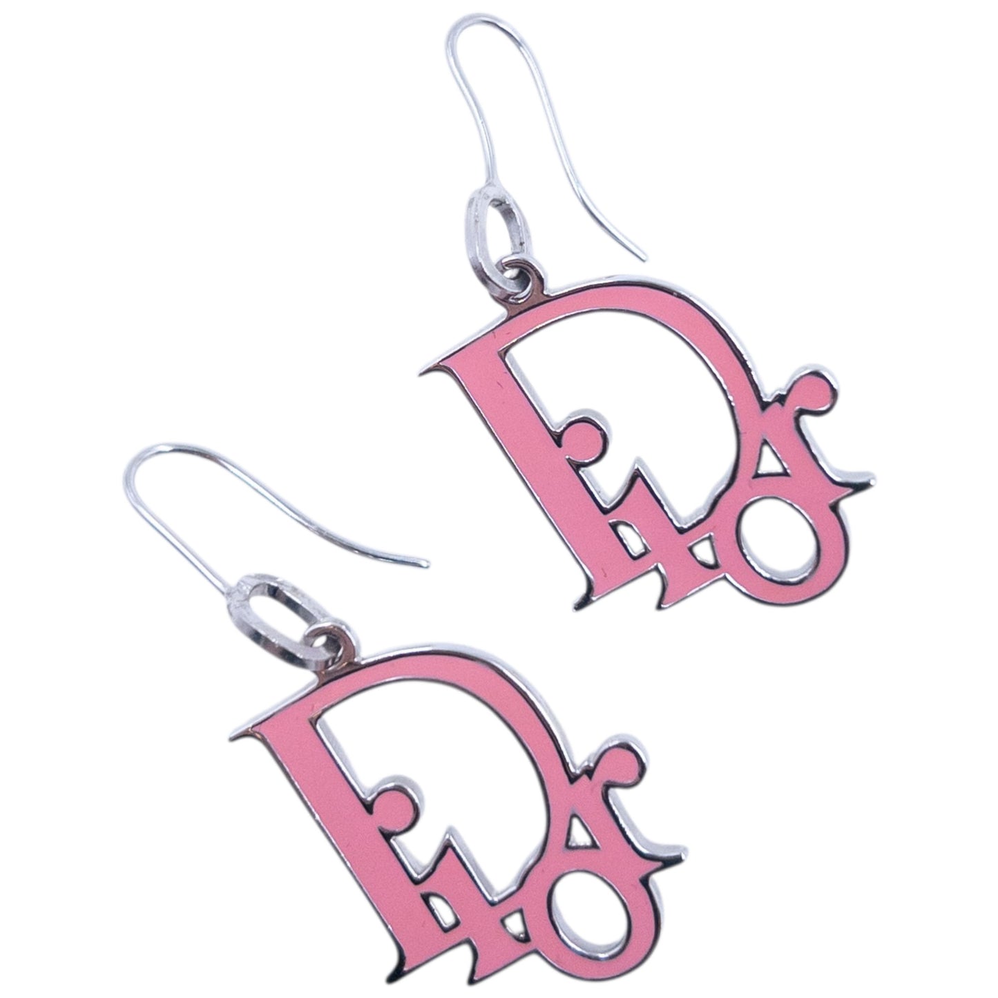 Vintage 2000s Dior By Jogn Galliano Enamel Logo Earrings