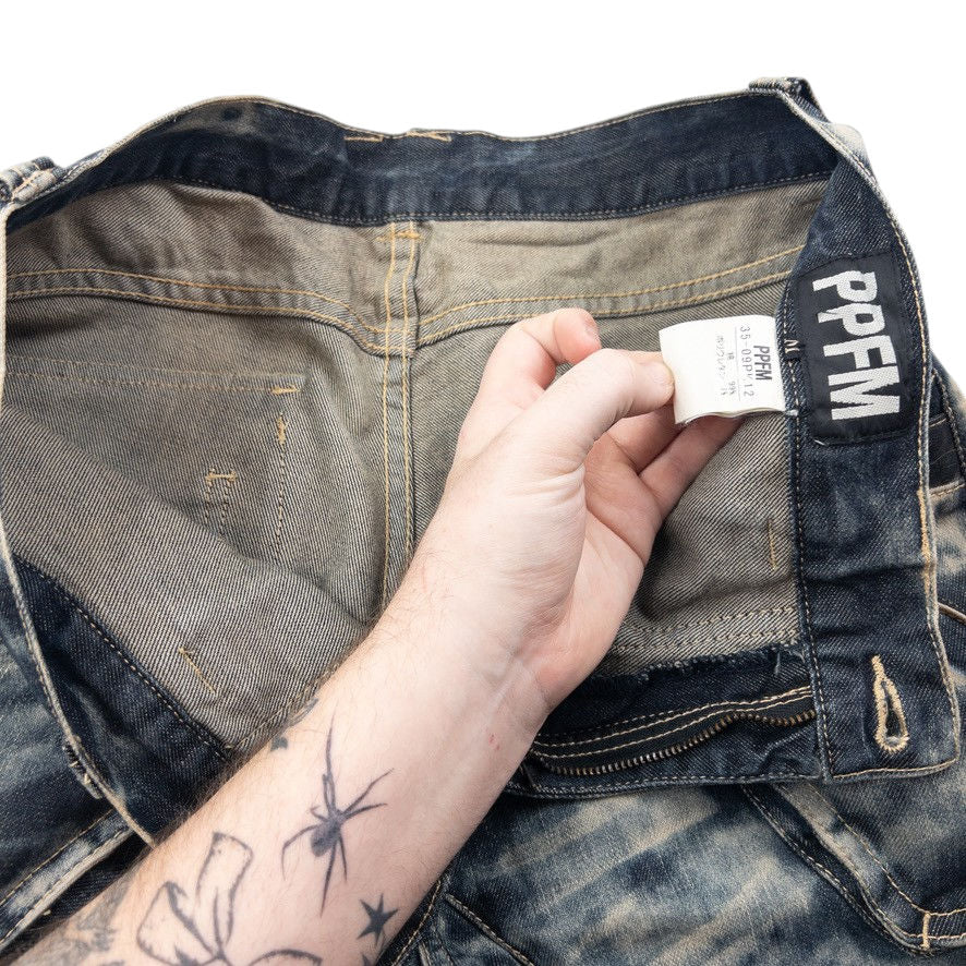 Vintage PPFM Curved Stacked Leg Denim Jeans Size W33