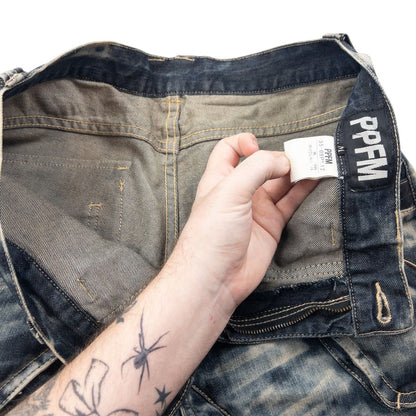 Vintage PPFM Curved Stacked Leg Denim Jeans Size W33