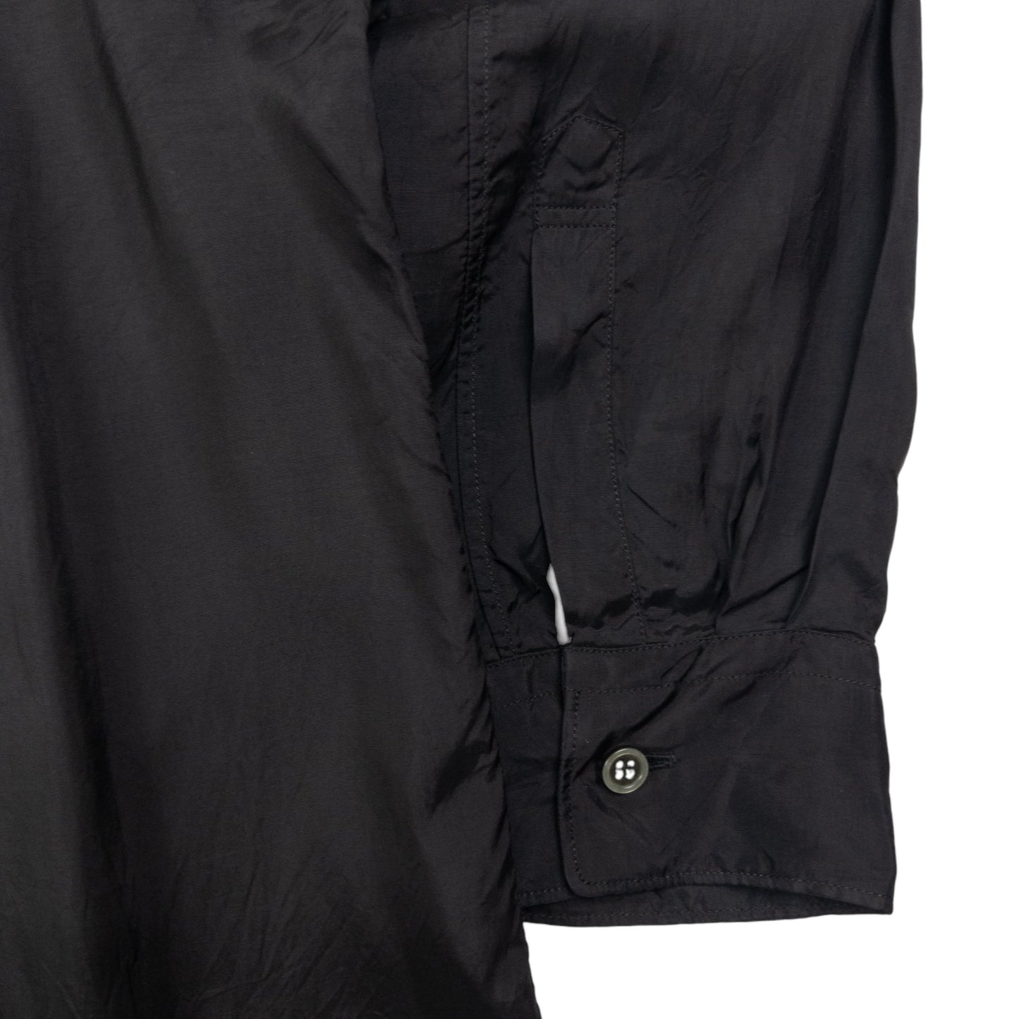 Vintage Comme Des Garçons BLACK Fur Collar Button Up Shirt Size S
