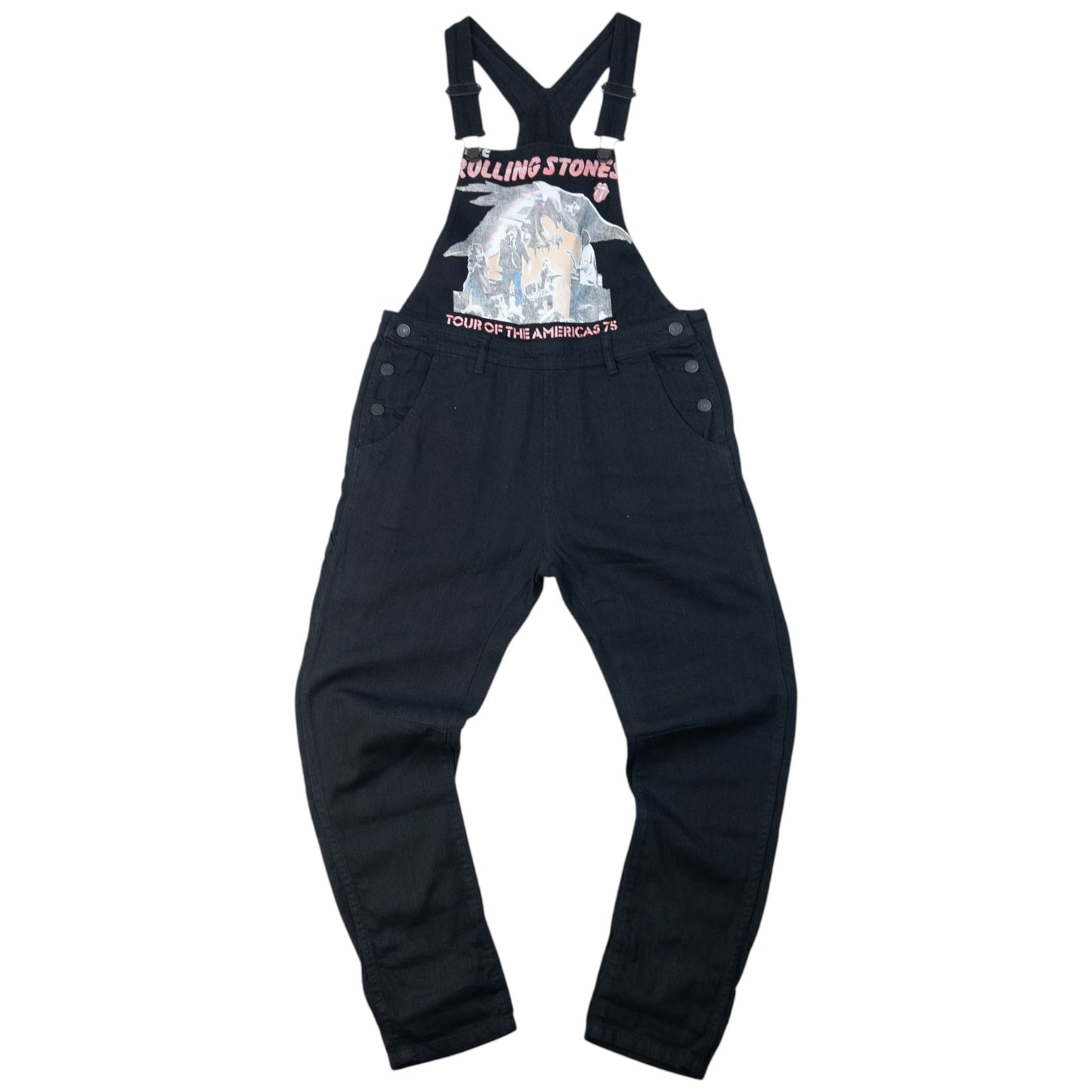 Vintage 2000s Hysteric Glamour Rolling Stones Tour Graphic Dungarees Womens Size M