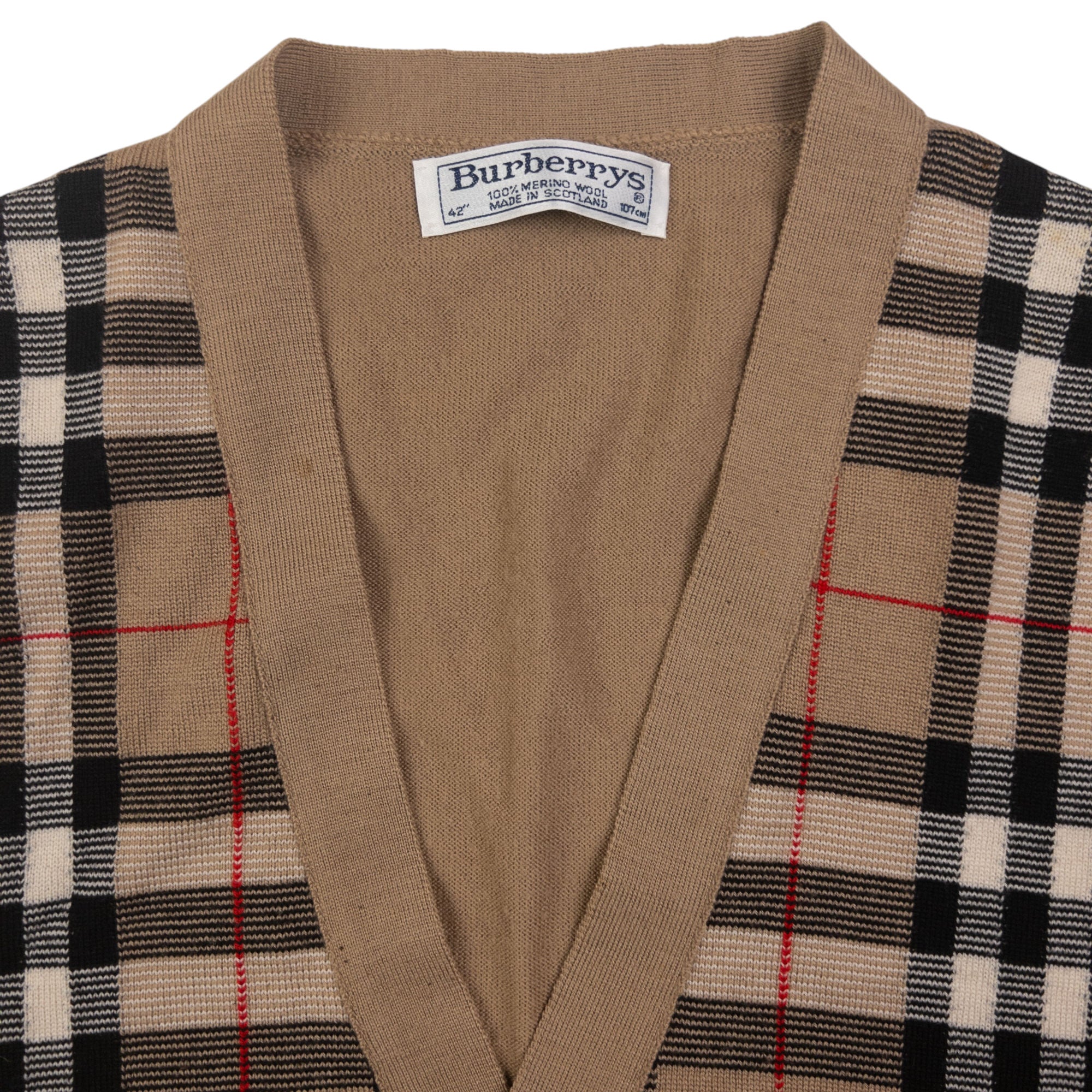 Vintage Burberry Nova Check Wool Sweater Vest Size M