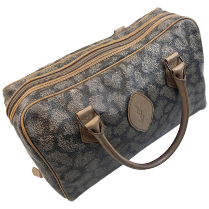 Vintage 80s YSL Yves Saint Laurent Pattern Leather Handbag