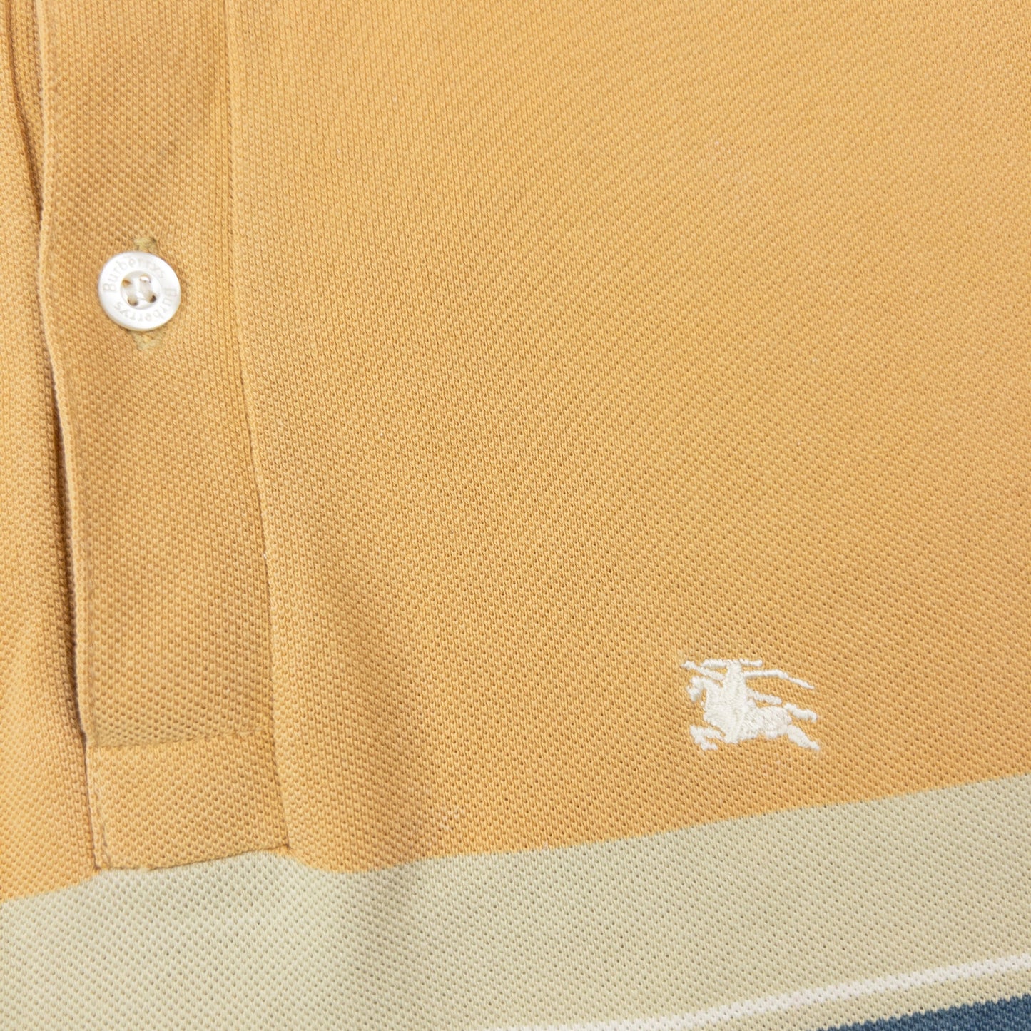 Vintage 90s Burberry Striped Polo Shirt Size S