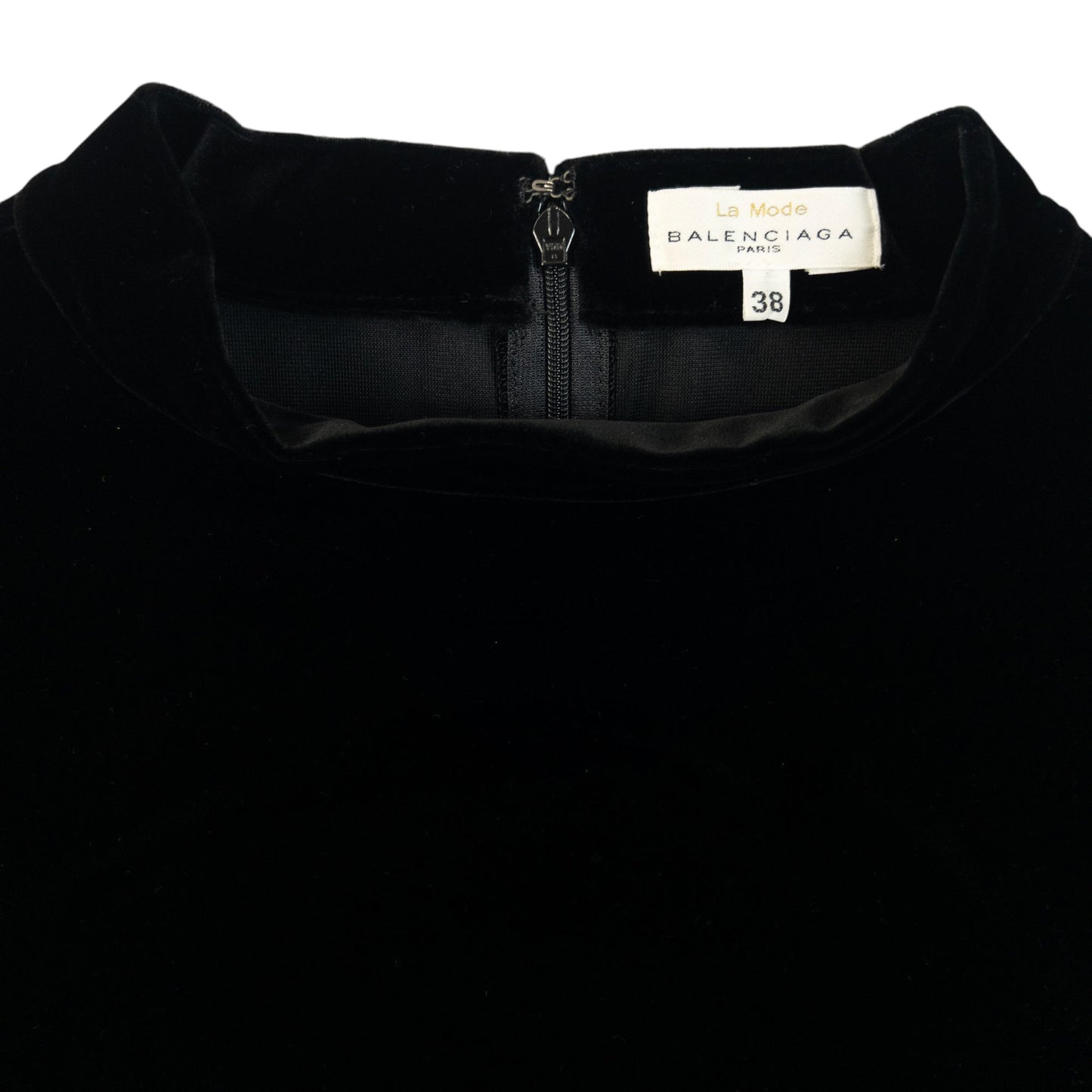 Vintage 90s Balenciaga La Mode Velvet Dress Womens Size S