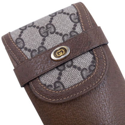 Vintage Gucci Monogram Leather Glasses Sleeve Case