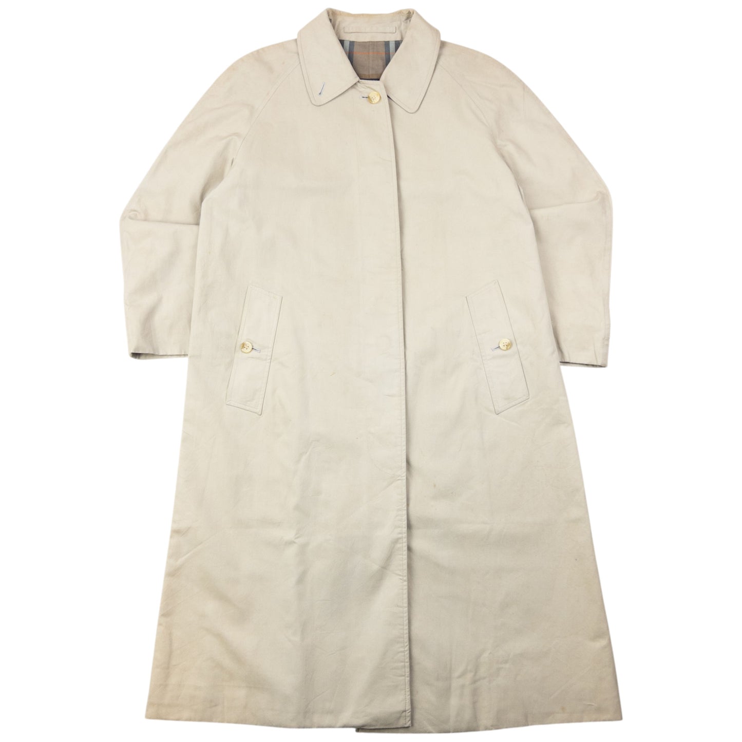 Vintage 90s Burberry Nova Check Lined Trench Jacket Size M