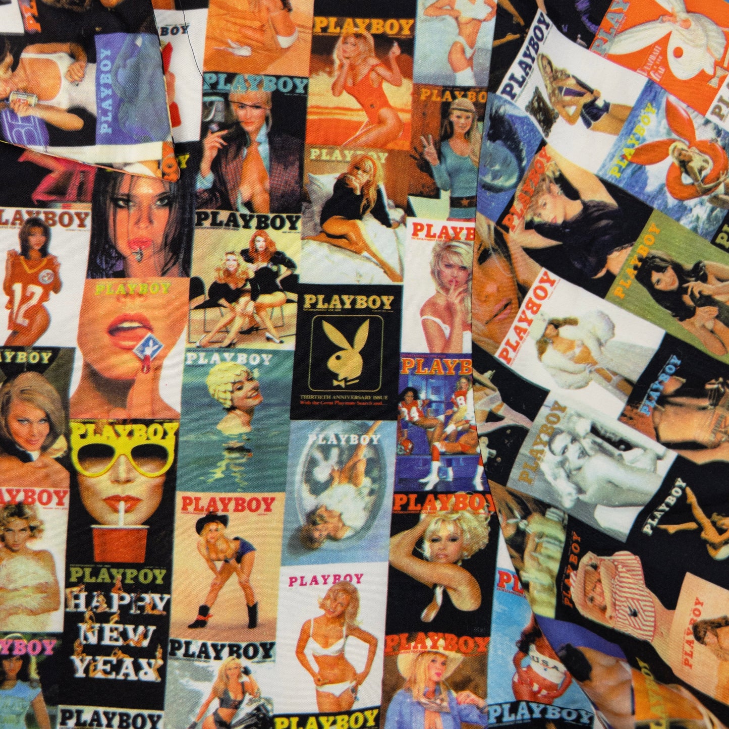 Vintage Playboy Magazine Cover Short Sleeve Button Up Shirt Size M