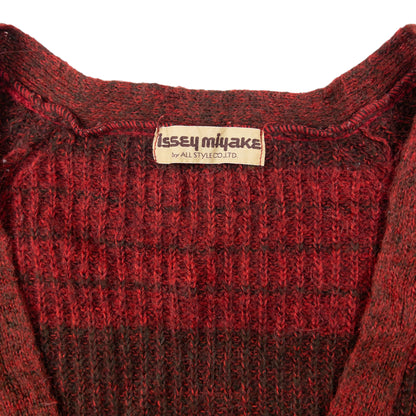 Vintage 80s Issey Miyake Striped Knit Cardigan Size M