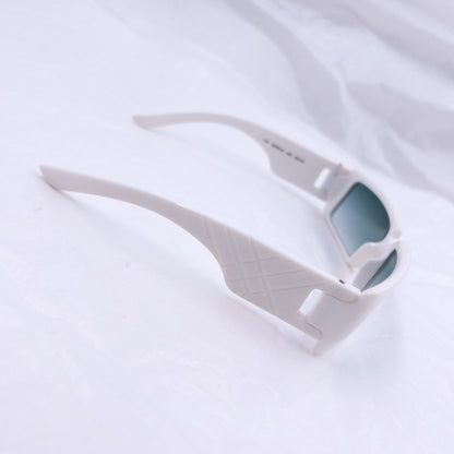 Burberry white sunglasses embossed Nova Check design on the sides with gradient tinted lenses