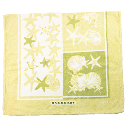 BURBERRY bath towel beige with starfish and seashell pattern featuring logo detail