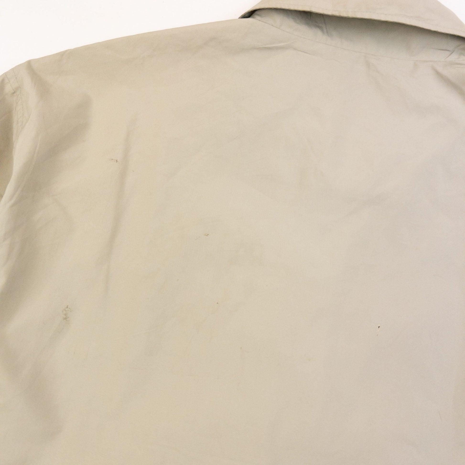 YVES SAINT LAURENT beige and grey Harrington jacket embroidered logo on chest, zip front closure.