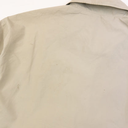 YVES SAINT LAURENT beige and grey Harrington jacket embroidered logo on chest, zip front closure.