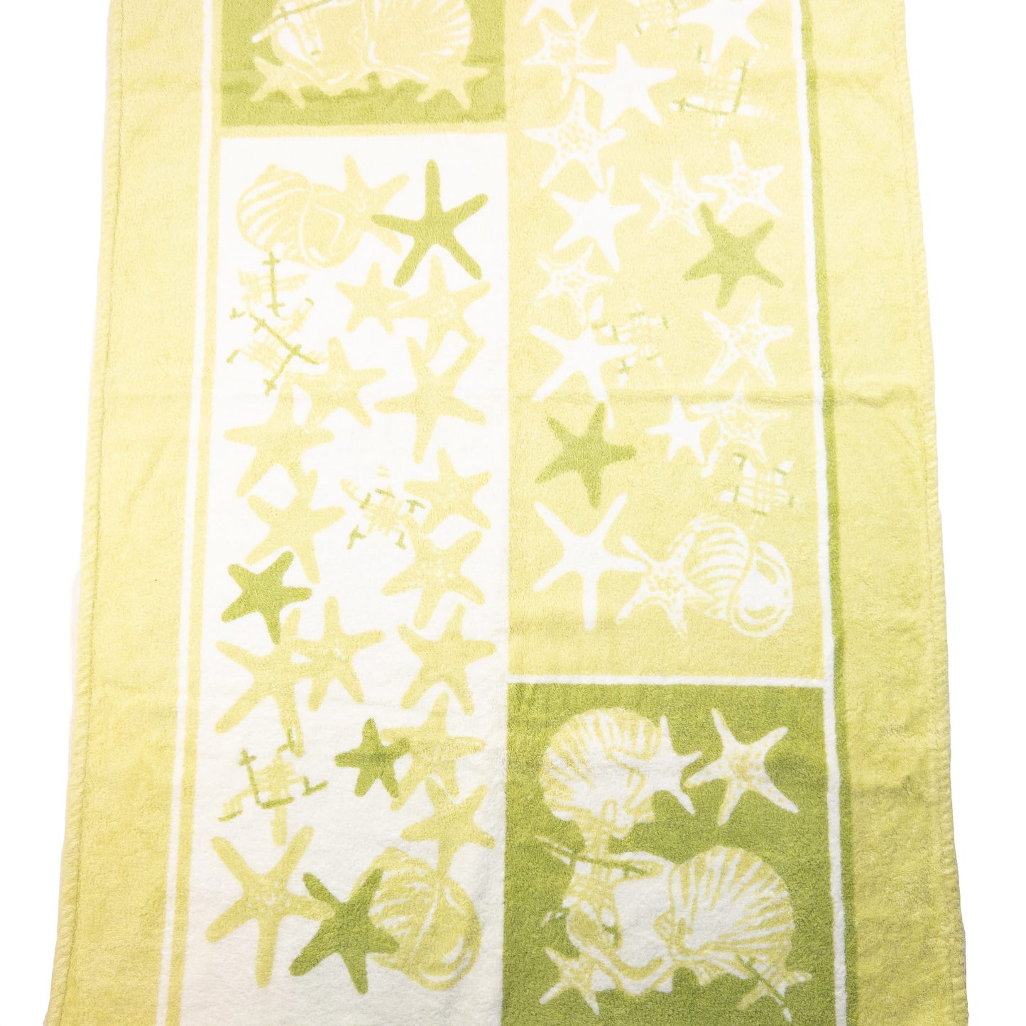 BURBERRY bath towel beige with starfish and seashell pattern featuring logo detail