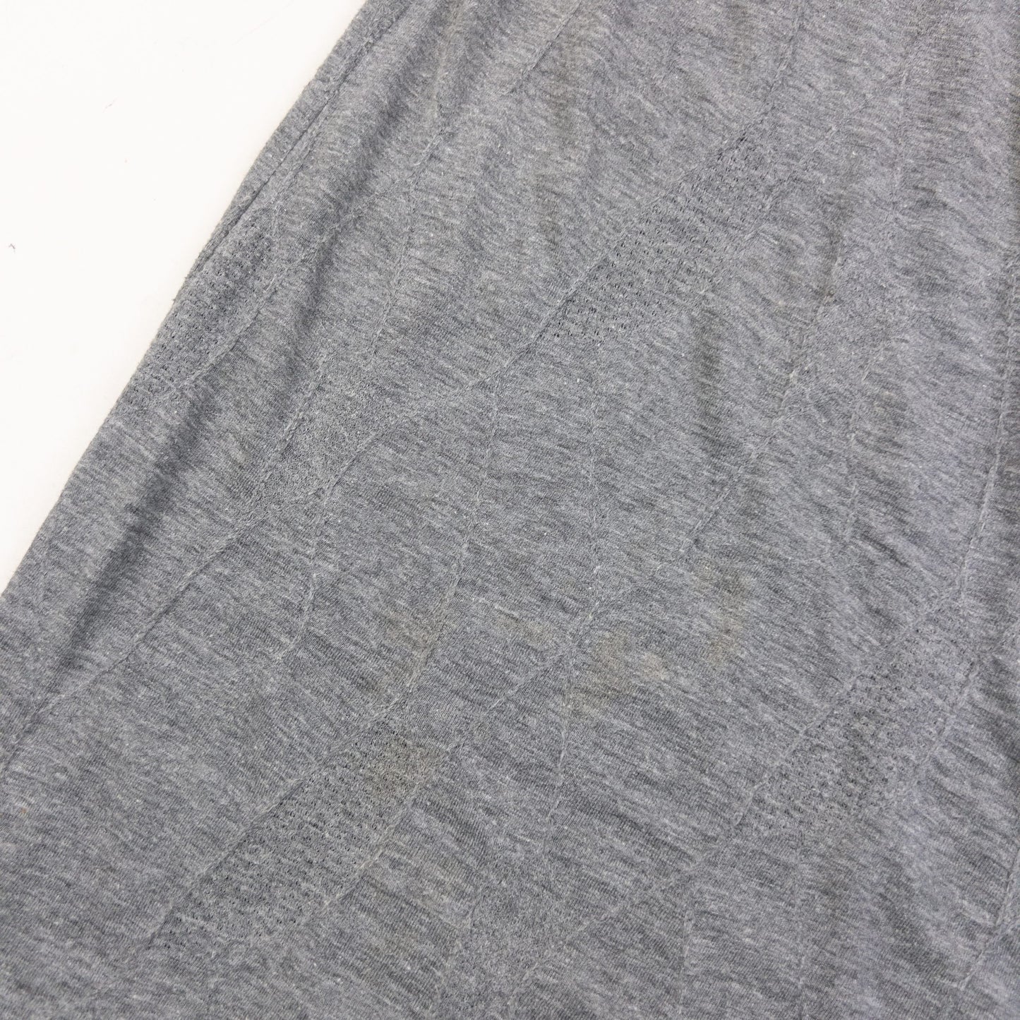 YOHJI YAMAMOTO grey sleeveless maxi dress ruched neckline detail elegant lace design