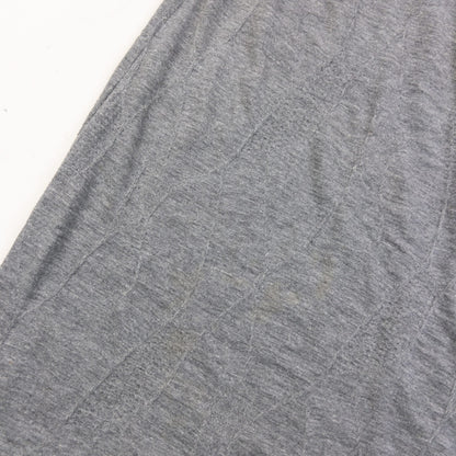YOHJI YAMAMOTO grey sleeveless maxi dress ruched neckline detail elegant lace design