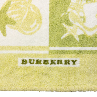 BURBERRY bath towel beige with starfish and seashell pattern featuring logo detail