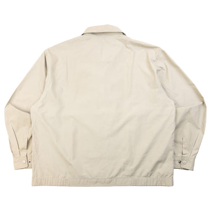 YVES SAINT LAURENT beige and grey Harrington jacket embroidered logo on chest, zip front closure.