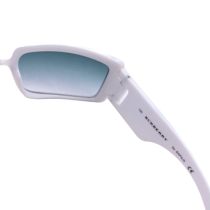 Burberry white sunglasses embossed Nova Check design on the sides with gradient tinted lenses