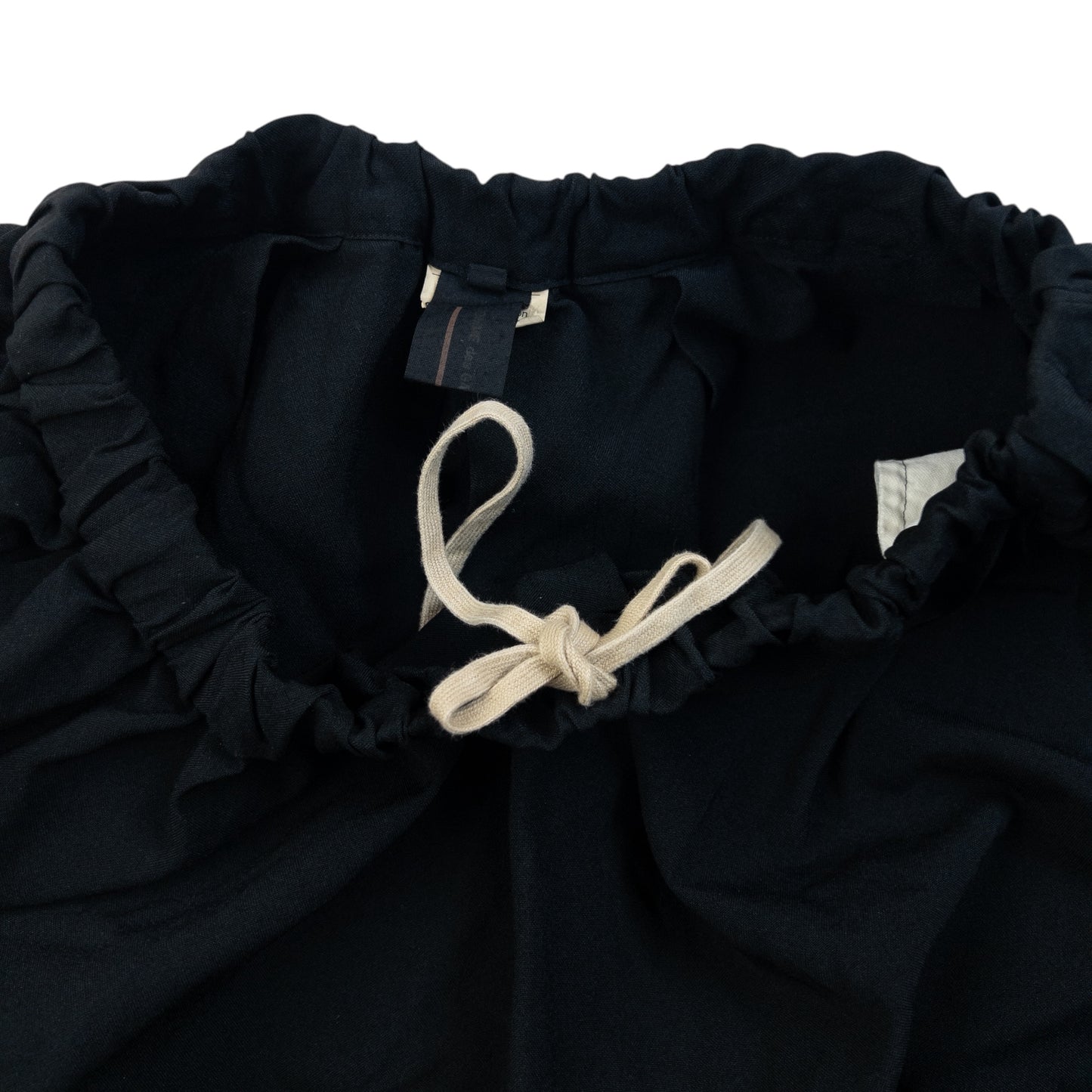 COMME DES GARCONS black vintage skirt full gathered design with elastic and drawstring waist