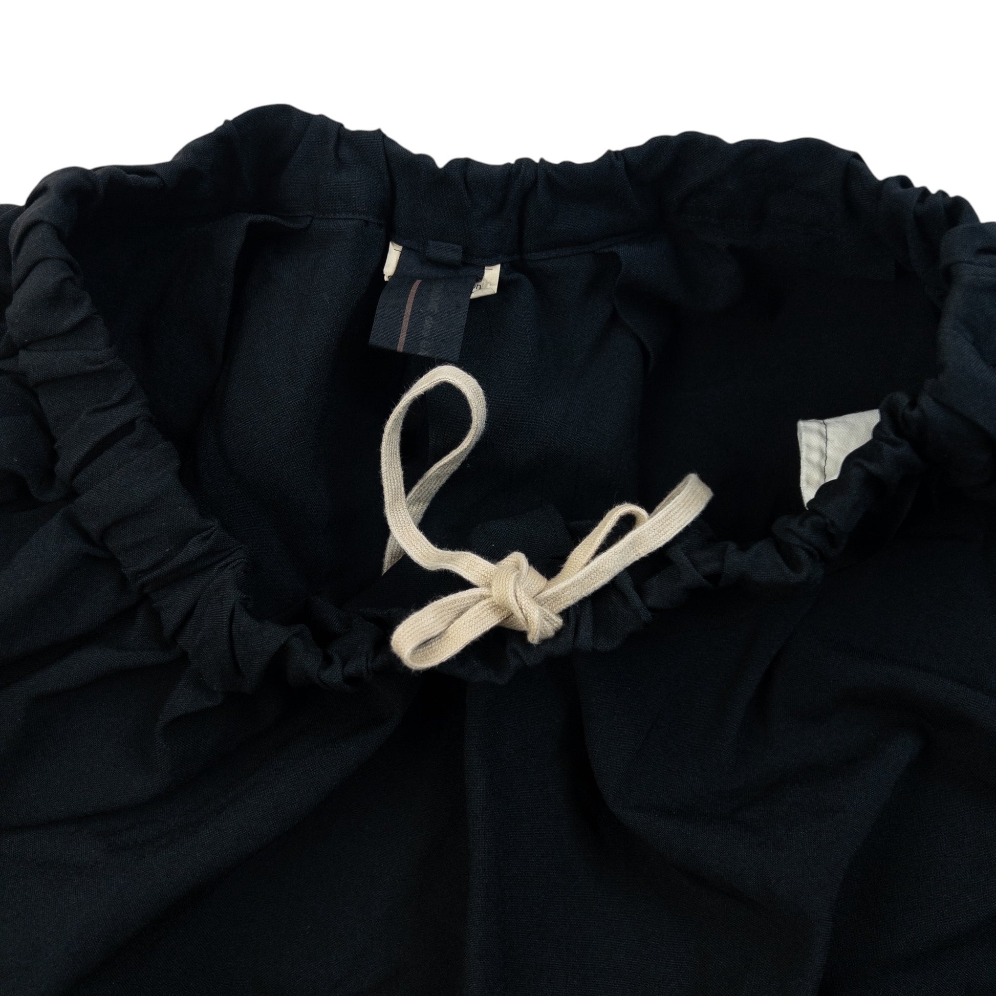 COMME DES GARCONS black vintage skirt full gathered design with elastic and drawstring waist