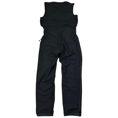 ARCTERYX black lightweight zip-up jumpsuit with distinctive logo on chest and zippered pockets.