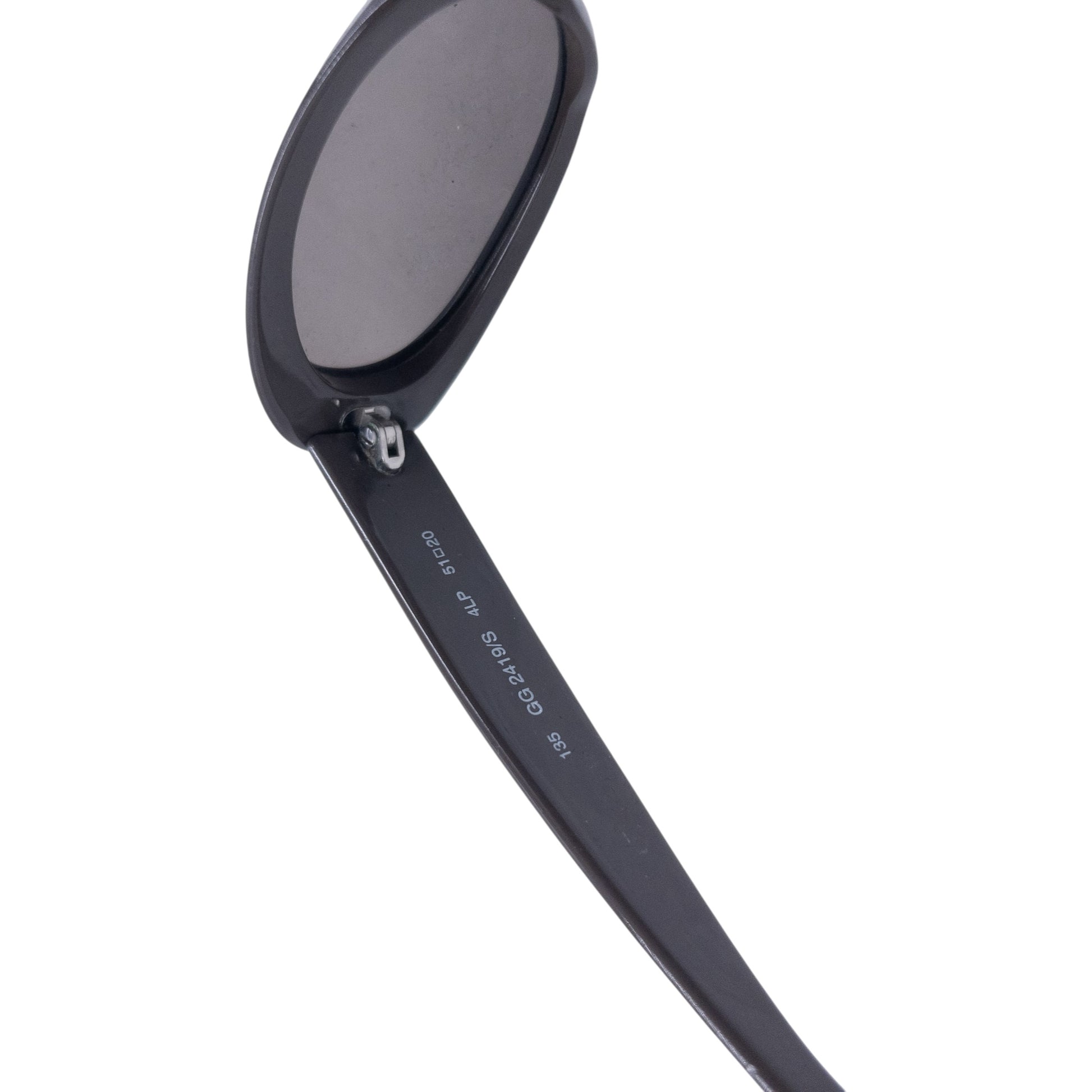 GUCCI sunglasses black thick plastic frame oval lenses model number on arms