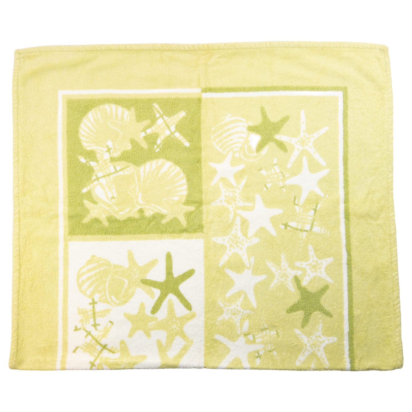 BURBERRY bath towel beige with starfish and seashell pattern featuring logo detail