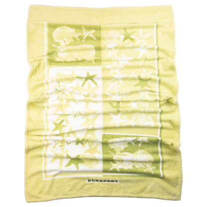 BURBERRY bath towel beige with starfish and seashell pattern featuring logo detail