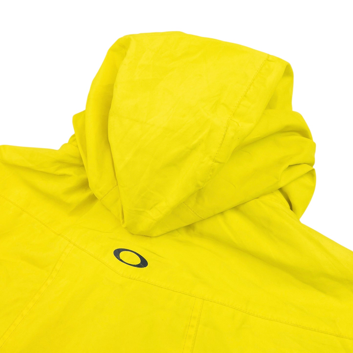 OAKLEY black and yellow zip-up snowboarding jacket bold patterned design on chest and sleeves