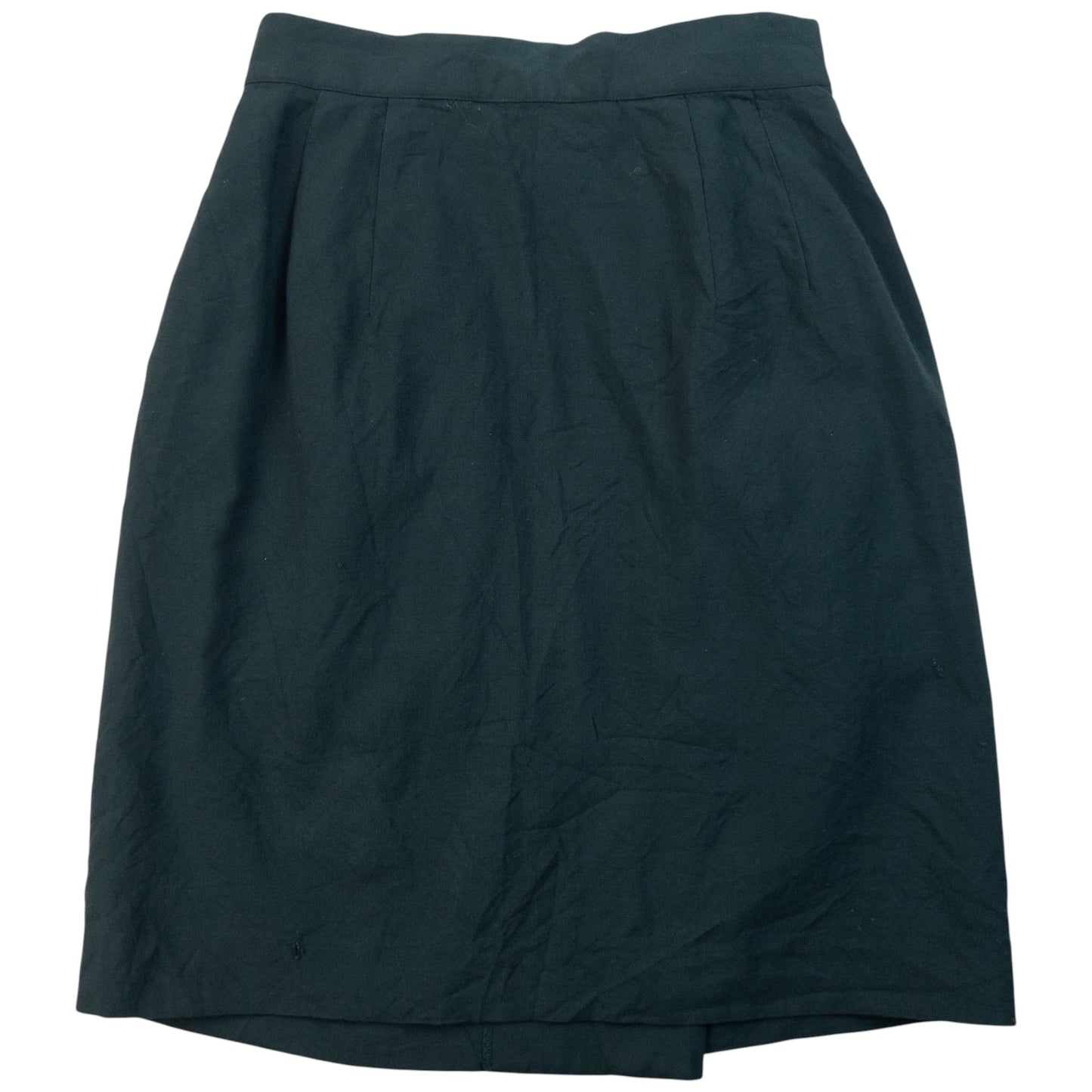 ISSEY MIYAKE vintage wrap skirt dark green wool fabric with button fastener at waistband