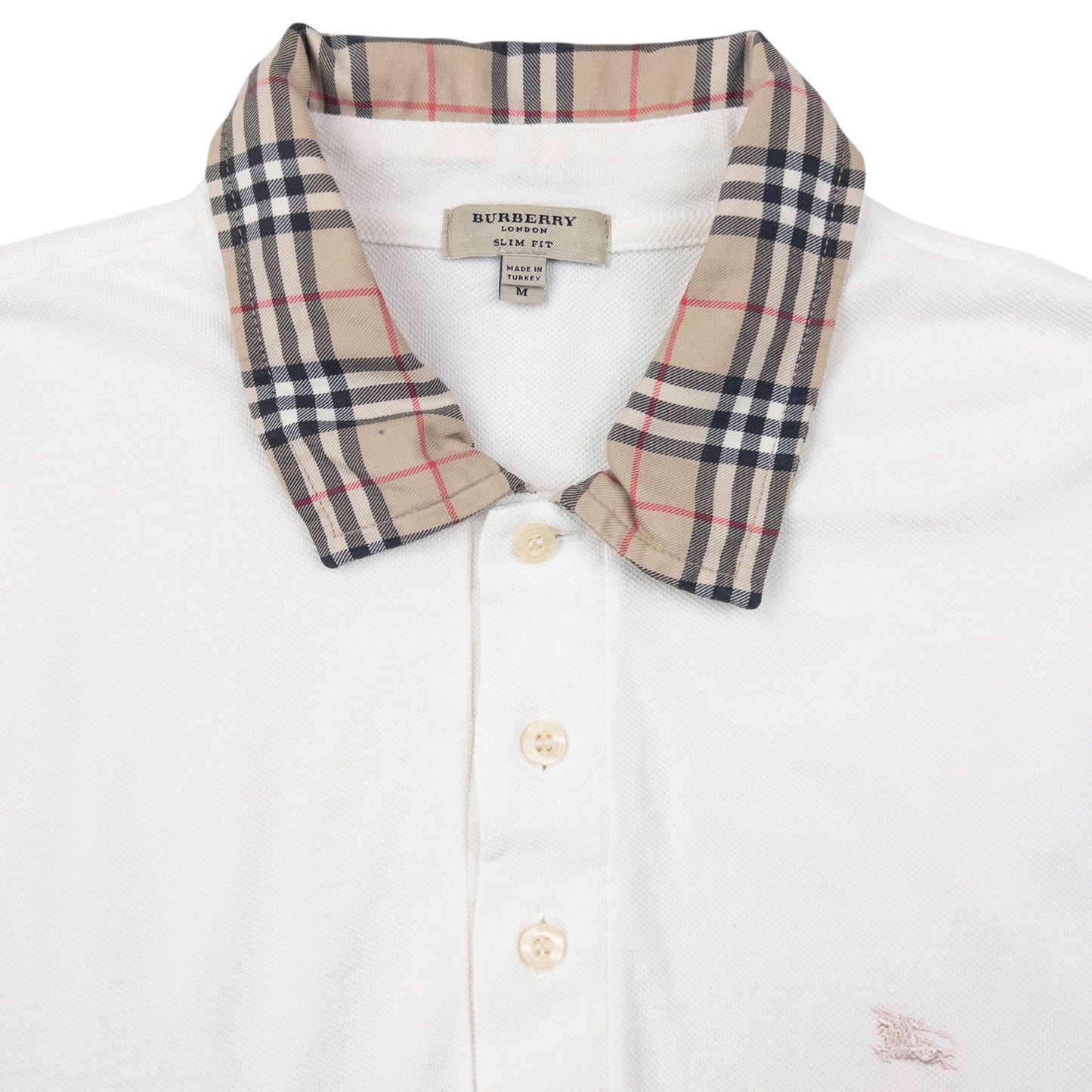 Vintage Burberry Nova Check Collar Polo Shirt Size M