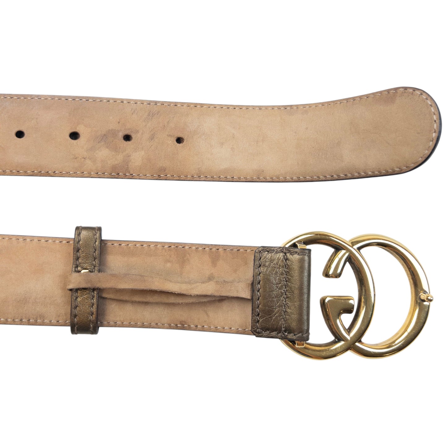 Vintage 2000s Gucci Metallic Leather Belt Size S