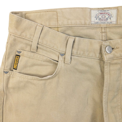 Vintage 90s Armani Jeans Trousers in beige (cotton), photo 5