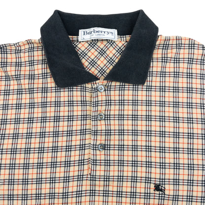 Vintage 90s Burberry Nova Check Polo Shirt Size L
