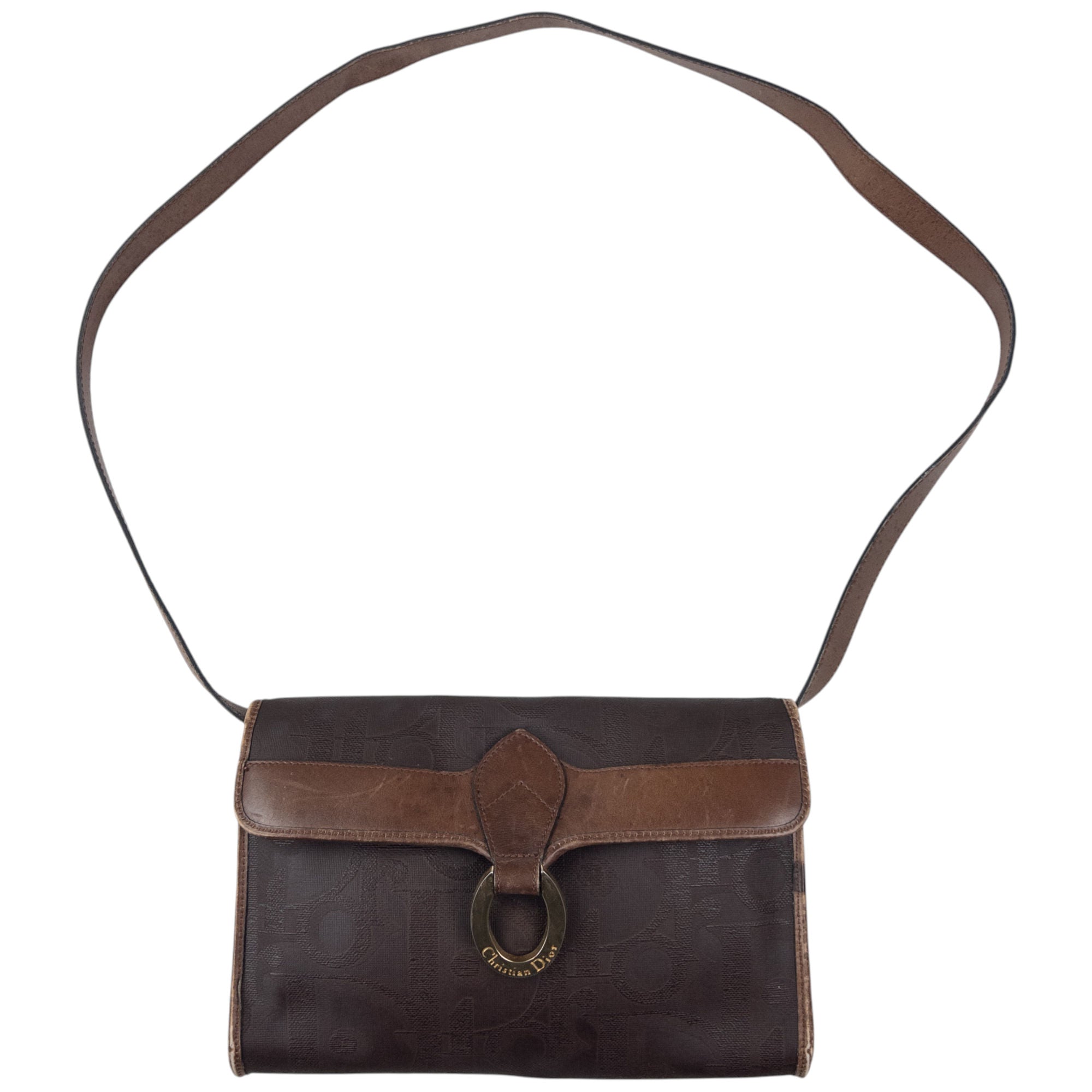 Vintage Dior Monogram Leather Crossbody Bag