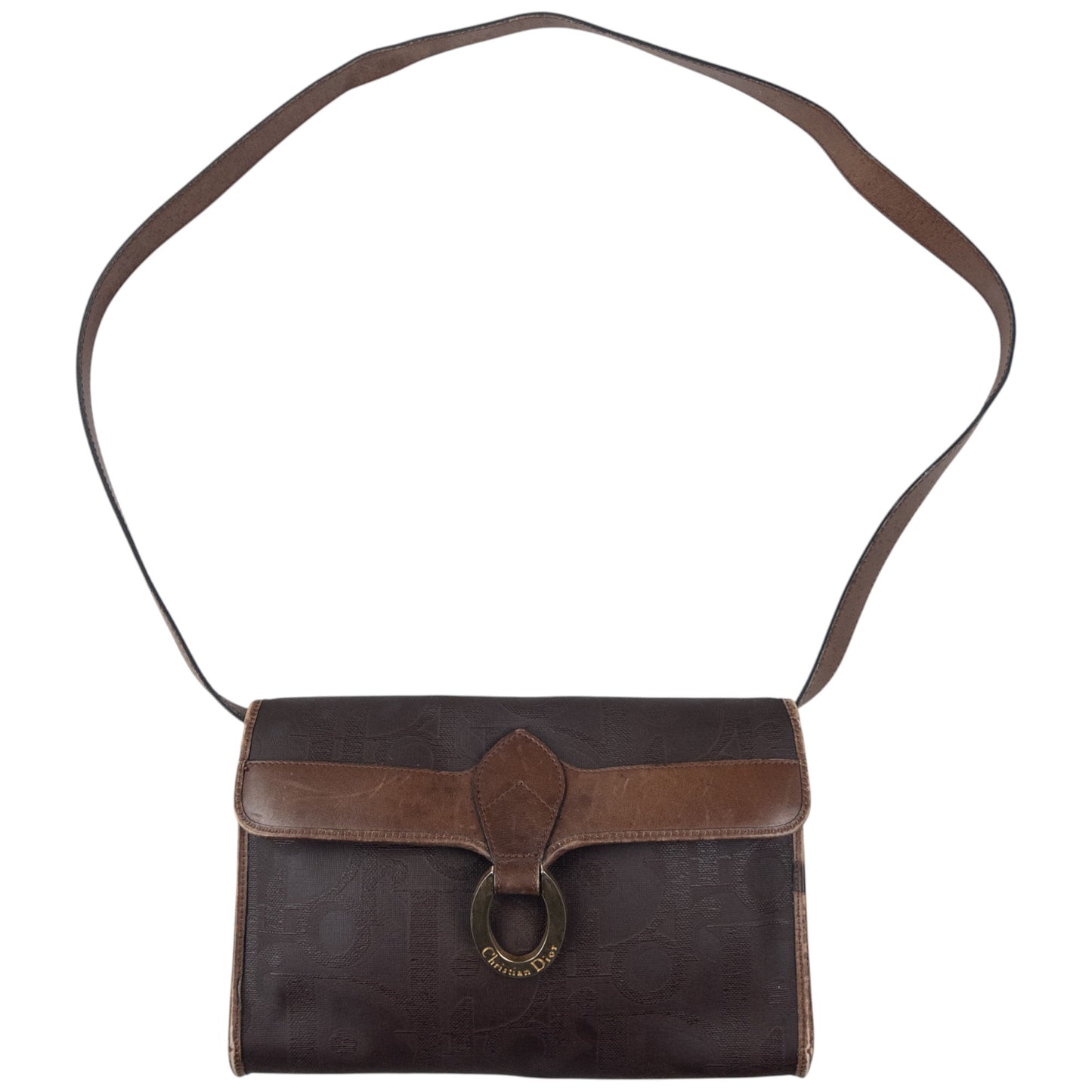 Vintage Dior Monogram Leather Crossbody Bag