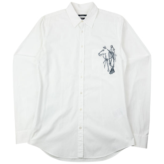 Vintage 2000s Gucci Horse Print Long Sleeve Button Up Shirt Size M