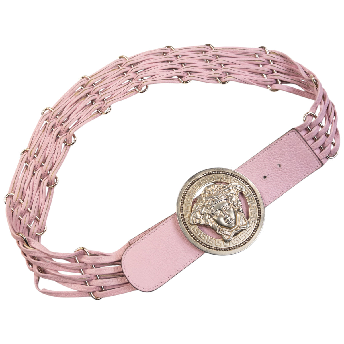 Vintage 90s Versace Leather Belt in pink, photo 2