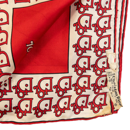 Vintage 80s Dior Monogram Silk Scarf