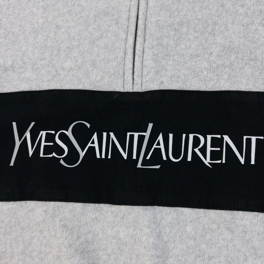 Vintage 2000s YSL Yves Saint Laurent Q Zip Fleece Sweatshirt in grey, photo 5