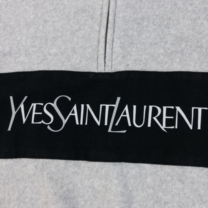 Vintage 2000s YSL Yves Saint Laurent Q Zip Fleece Sweatshirt in grey, photo 5