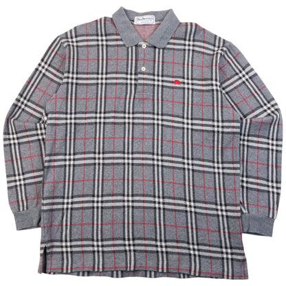 Vintage 90s Burberry Nova Check Polo Jumper Size S