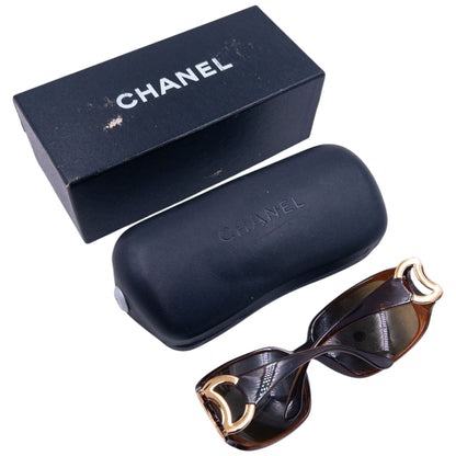 Vintage 2000s Chanel Logo Sunglasses in brown, photo 8