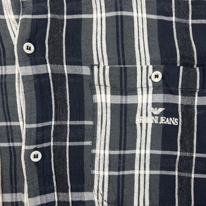 Vintage Armani Jeans Checkered Long Sleeve Button Up Shirt Size M