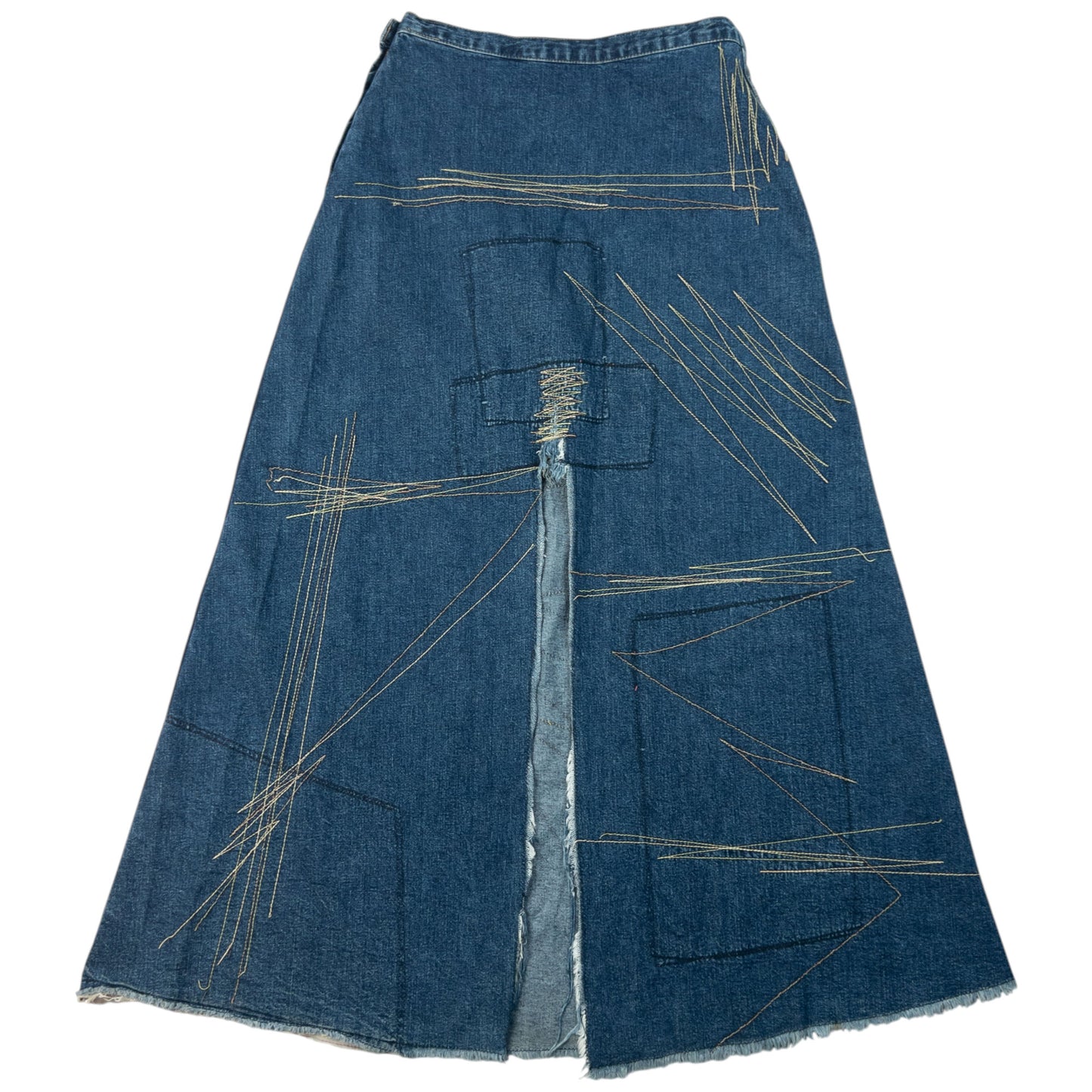 Vintage 90s Hysteric Glamour Embroidered Denim Skirt Womens Size W27