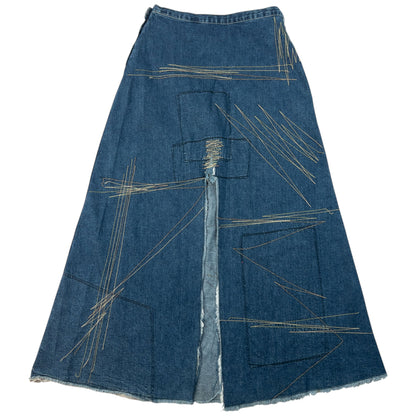 Vintage 90s Hysteric Glamour Embroidered Denim Skirt Womens Size W27