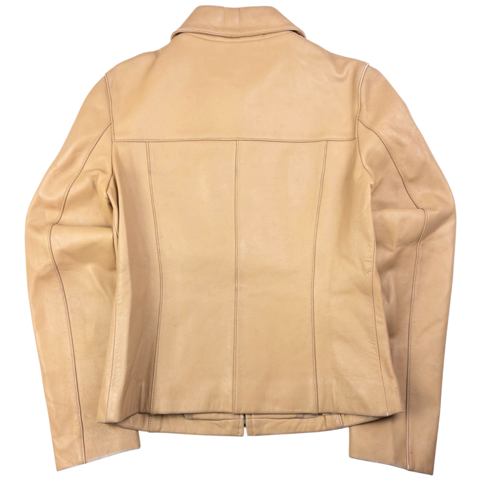 Vintage Burberry Blue Label Zip Up Leather Jacket Womens Size S