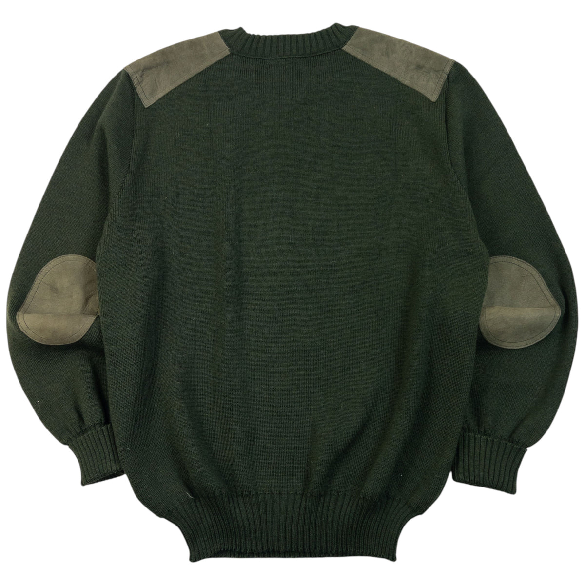 Vintage 90s Burberry Suede Patch Wool Jumper Size M
